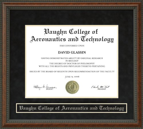 Vaughn College of Aeronautics and Technology Diploma Frame - Burl