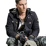 Buytop Men's Hooded Cotton Jacket Casual Military Windbreaker Jacket Cotton Trucker Outerwear