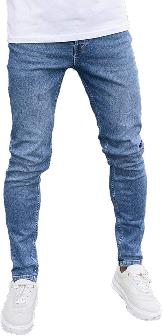 mens mid blue skinny jeans