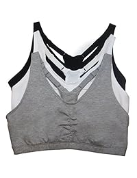 Fruit of the Loom Women's Adjustable Shirred Front Racerback Bra (Pack of 3)