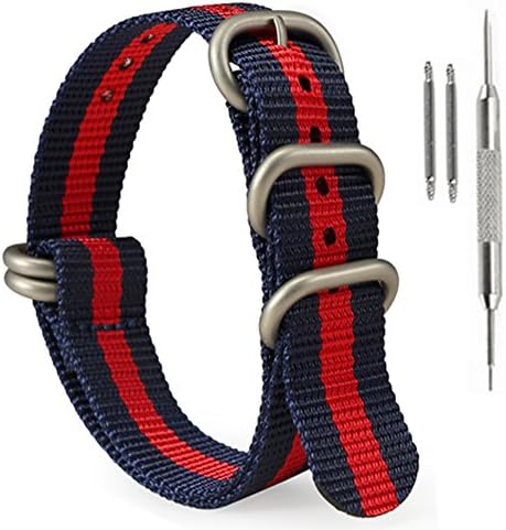 SIMCOLOR 1.5mm Zulu Nylon Watch Bands,Military Nylon Replacement Watch Straps 18mm 20mm 22mm or 24mm