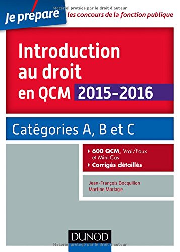 QCM introduction au droit 2015-2016 en 600 questions