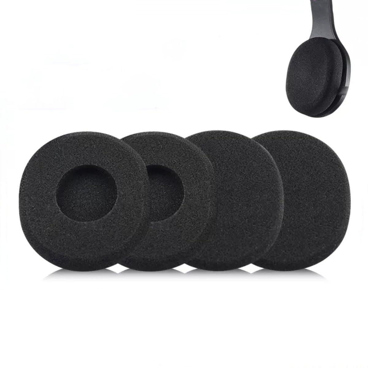 4Pcs Replacement Ear Pads Ear Cushions for Logitech H800 Headset Black Headphone Cushion Replacement Memory Headphone Foam Ear Covers