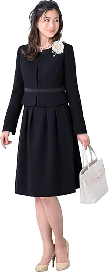 Amazon Co Jp ルルコ Lurco ブラックフォーマル 喪服 レディース 洗える 卒園式 卒業式 ママ 大きいサイズ ワンピース スーツ 服 ファッション小物
