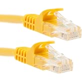 CablesAndKits Short Ethernet Cable 2ft, Yellow Ethernet Cable, Cat6 Patch Cable Snagless UTP, EASYBoot RJ45 LAN Cord, 24 AWG Pure Copper, 550 MHz, PoE, 2 Foot