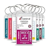 Cruise Tag Caddy 8 Pack Clear Luggage Holders Zip Seal & Steel Loops Thick PVC