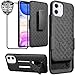 Ailiber Compatible with iPhone 11 with Screen Protector, iPhone11 Belt Clip Holster, Kickstand Holder Rugged Full Body Shockproof Armor 2in1 Slim Protective Cover for iPhone 11 6.1 inch - Black