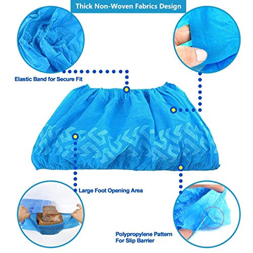 OmkuwlQ 100PCS Disposable Boot Shoes Covers Non-Slip Durable for Indoor Protect Home Floors Outdoors - Thumbnail 3