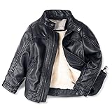 LJYH Boys Leather Jacket New Spring Children's Collar Motorcycle Faux Leather Zipper Coat
