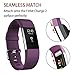 POY Replacement Bands Compatible for Fitbit Charge 2, Classic & Special Edition Sport Wristbands, Small Plum, 1PC