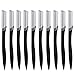 10pcs Eyebrow Trimmer Professional Black Stainless Steel Eyebrow Razor Shaper Grooming Shavers