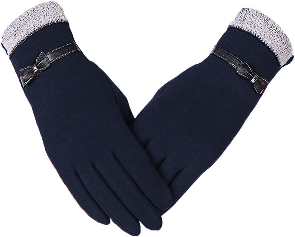 Womens Touch Screen Gloves Thick Fleece Lined Windproof Winter Warm Gloves