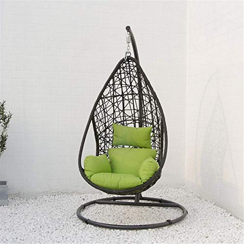 ZHJIUXING SF deckenhaken hängesessel, Schaukelstühle Rattan Hängekorb Outdoor Freizeit Balkon Innenhof Eisen Single… – Bild 6