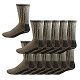 RSG Kids & Adult Merino Wool Insulating Boot Socks, 2-Pair or 12-Pair Pack (10 Colors)