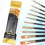 Vicloon 10Pcs Paint Brushes Set Nylon Hair Professional Art Brushes view 5