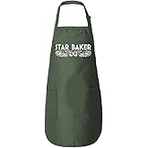 Donkey Tees Star Baker Apron - Funny Chef Amateur Baker Baking Gift Kitchen - One Size Unisex Apron FOREST