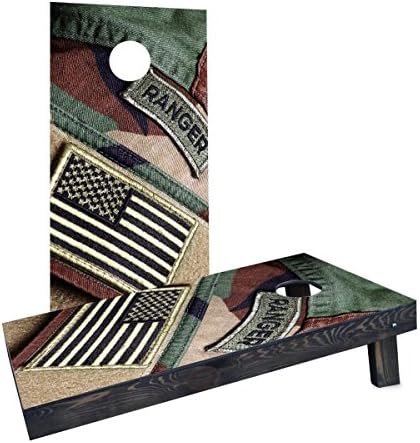 Custom Cornhole Boards "US Army Ranger Patch with American Flag" Cornhole Boards (Heavy Duty), 2' X 4'