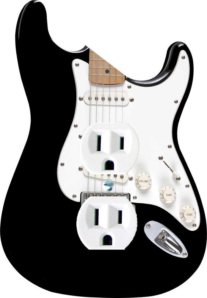 Music Treasures Co. Black Electric Guitar Duplex Outlet Cover 9