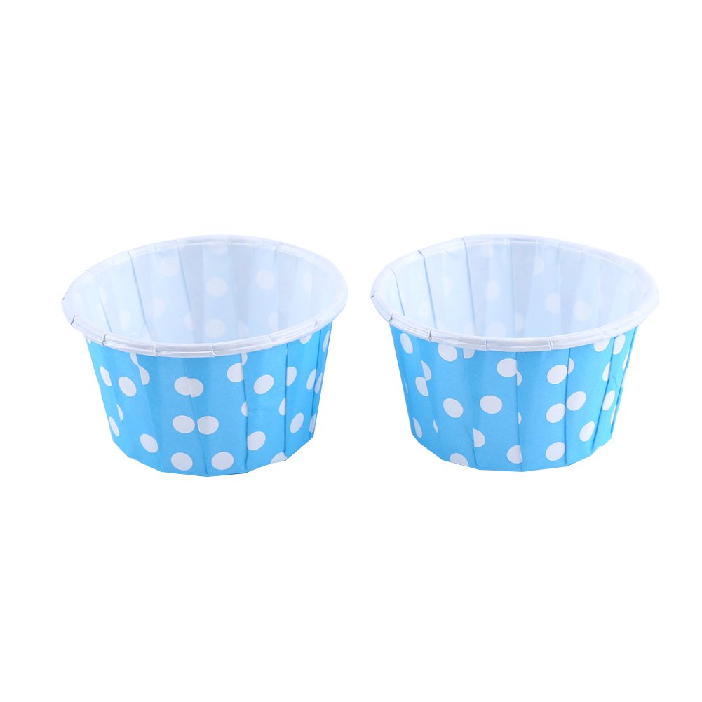 100pcs Paper Baking Cups Greaseproof Paper Cupcake Liner Case Wrapper Muffin Baking Cup Decoration Cups, 8 Colors for Choosing[Blue]