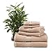 Premium Bamboo Cotton 6 Piece Towel Set (2 Bath Towels, 2 Hand Towels and 2 Washcloths) - Natural, Ultra Absorbent and Eco-Friendly (Platinum)