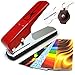 Pick-a-Palooza DIY Guitar Pick Punch Gift Pack - Premium Pick-Maker with Leather Key Chain Holder, 4 Strips and a File - Red