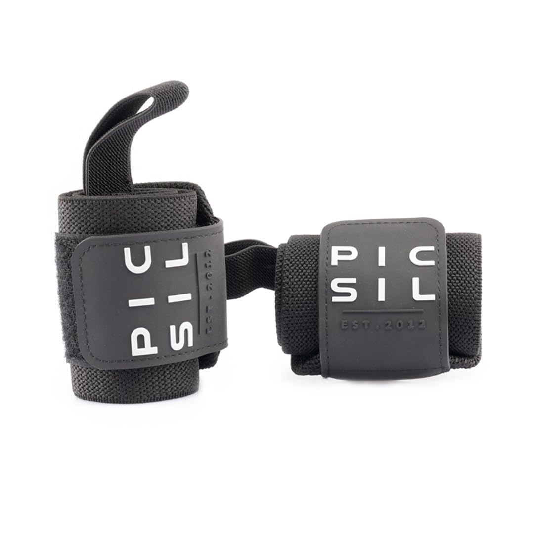 PICSIL - Wrist Support for Cross Training | Reduce Wrist Discomfort | High Performance | Elastic Nylon | Prevents Tendonitis | Ideal for Gym, Bodybuilding, Boxing, Calisthenics | Black