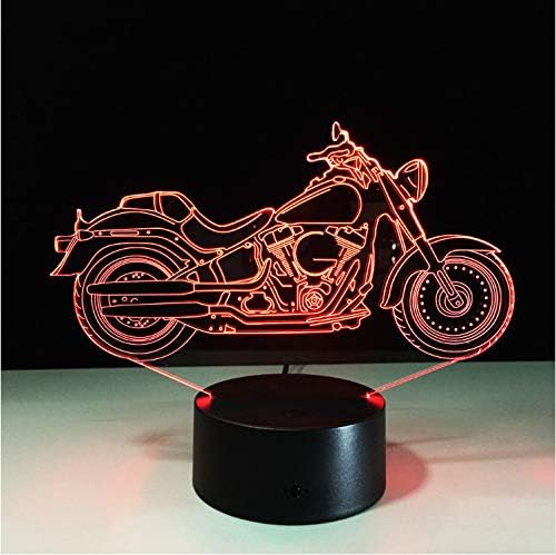 Night Light Motorcycle 3D Night Light 3D Lamp 7 Color Chang Desk lamp Touch Switch Colored Lights Atmosphere lamp