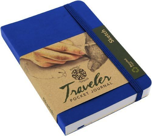 Pentalic Traveler Pocket Journal Sketch, 4-Inch by 6-Inch, Royal Blue by Pentalic
