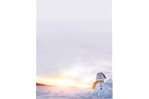 Great Papers! Snowman Sunset Holiday Letterhead, 8.5" x 11", 80 sheets (2018011) Pink