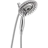 Delta Faucet 5-Spray In2ition 2-in-1 Dual Shower Head with HandHeld Spray, Chrome Hand Held Shower Head with Hose, Handheld S