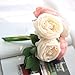 CQURE Artificial Flowers,Fake Silk Flowers 5 Heads Peony Wedding Bouquet Flower Arrangement for Home Decor Party Floral Centerpieces Decoration(Pink Champagne) …