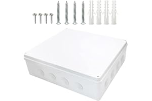 MAKERELE IP65 Waterproof Electrical Junction Box Outdoor, ABS Plastic Dustproof Universal Electrical Project Enclosure White 15.7”×13.8”×4.7”inch (400×350×120mm)