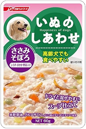 Amazon いぬのしあわせ レトルトパック ささみそぼろ しらす おかか 野菜入り 60gx12個セット いぬのしあわせ ウェット 通販