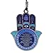 TALISMAN4U Blue Enamel Good Luck Hamsa Hand Home Blessing Wall Hanging Decor Evil Eye Protection Amulet (English Blessing)