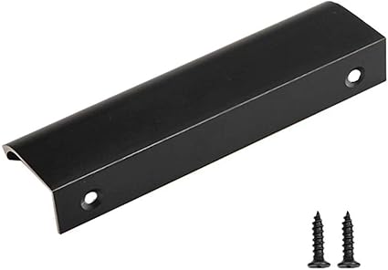 6 Stück Aluminiumlegierung Schwarz Schrank Hardware Tür zieht verdeckte