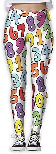 WLJUAN Arabic Numerals High Waist Yoga Pants Full-Length Yoga Exercise Thin Capris