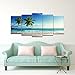 Wieco Art 5 Piece Large Modern Contemporary Ocean Sea Beach Giclee Canvas Prints Artwork Gallery Wrapped Seascape Pictures Paintings on Canvas Wall Art for Living Room Bedroom Home Decorations L