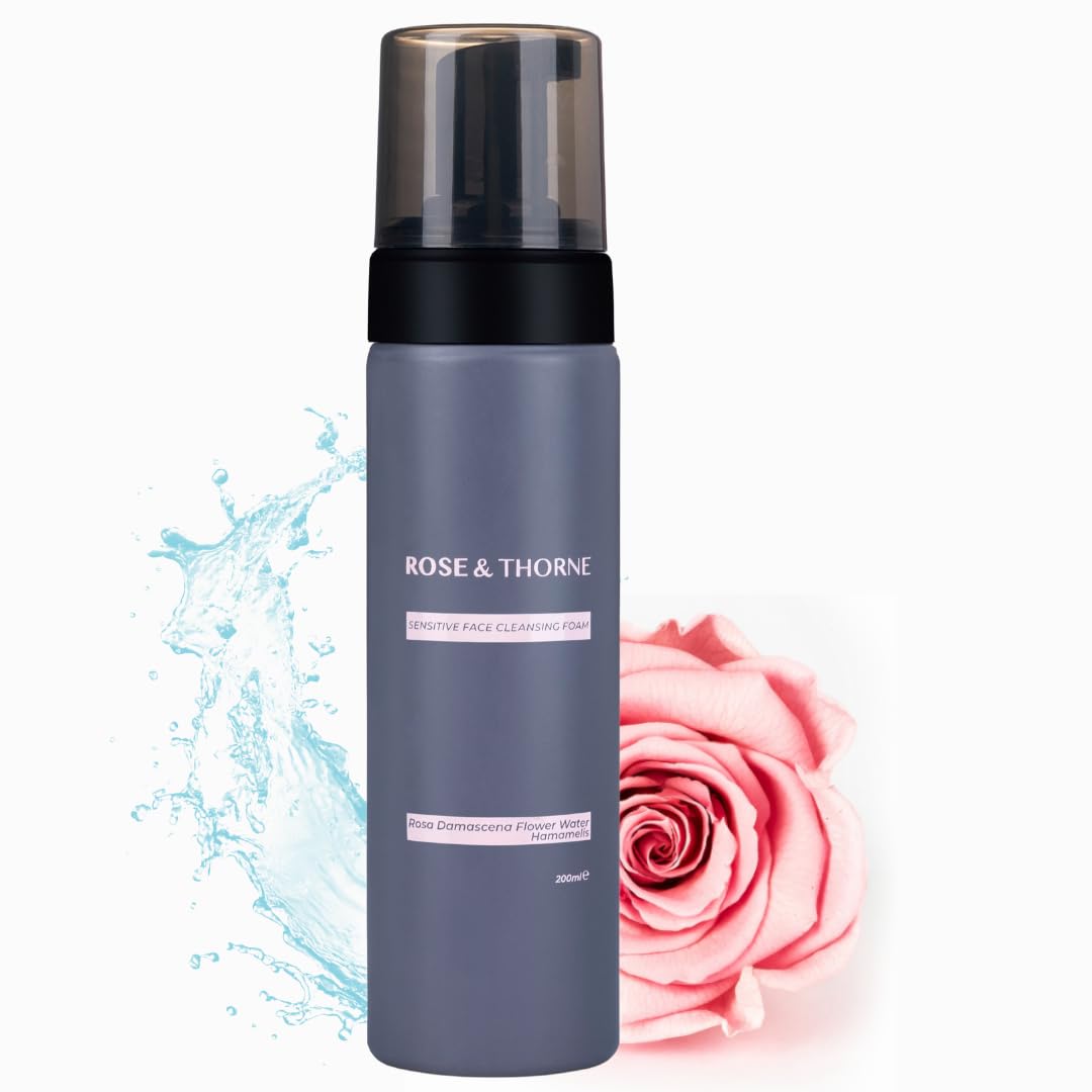 %100 Natural Rose Water Face Foam Cleanser,Paraben free, Vegan, Senstive Wash