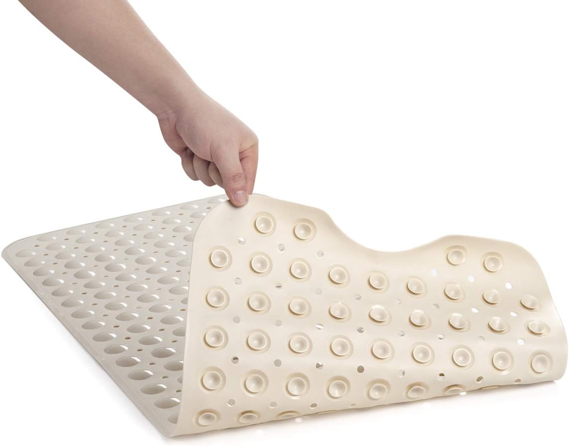 AmazerBath Bath Tub Mat, 39 x 16 Inches Non-Slip Shower Mats with Suction Cups and Drain Holes, Bathtub Mats Bathroom Mats Machine Washable, Beige: Home & Kitchen