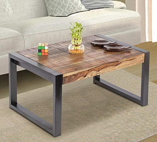Ikiriya 100% Solid Sheesham Wood Coffee Table |Center Table - (Natural Rustic Finish)