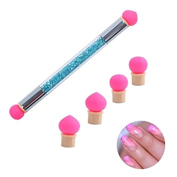 Nail Art Pens Amazon amazon com nail art pens alonea dot pen set glitter powder picking dotting gradient pen brush 4 sponge nail art tools blue beauty