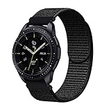 Fullife Galaxy Watch 42mm Band Nylon Replacement Sport Loop with Hook and Loop Fastener Wrist Strap Compatible for Garmin VivoActive 3 Bands,Galaxy Watch Active 2 44mm Smart Watch Black