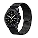 Fullife Galaxy Watch 42mm Band Nylon Replacement Sport Loop with Hook and Loop Fastener Wrist Strap Compatible for Garmin VivoActive 3 Bands,Galaxy Watch Active 2 44mm Smart Watch Black