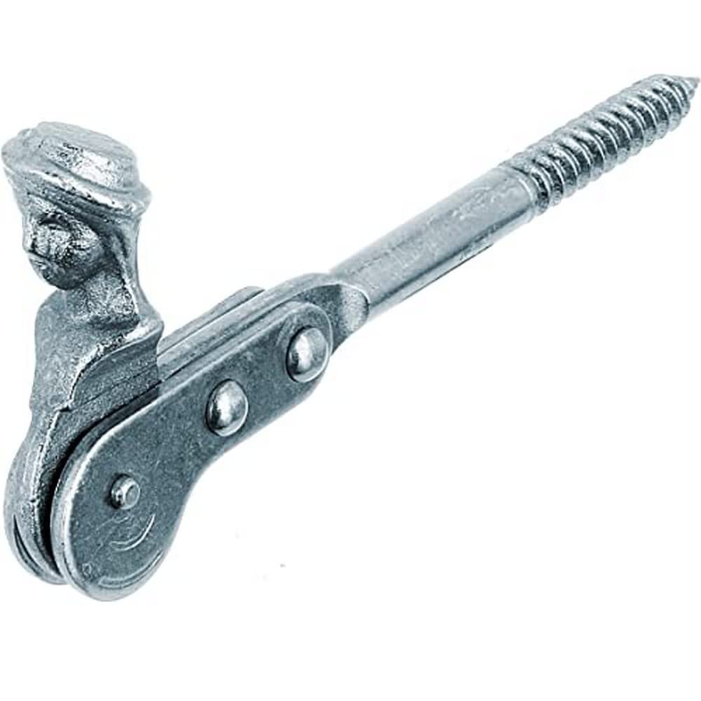 Gah-Alberts 307127 Window Shutter Lock Shepherd's Head for Walling Wood Thread Diameter 10 x 60 mm Distance 135 Yellow Galvanised