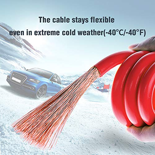 NoOne Booster Cable, 6 Gauge 12-Feet Emergency Booster Jumper Cables with Led Light, Battery Jumper Cables For Cars Trucks Suvs with Safety Gloves and Storage Bag - Thumbnail 3
