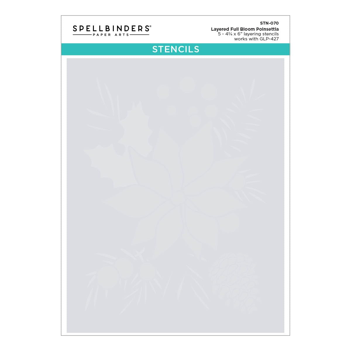 Spellbinders Layered Full Bloom Poinsettia Stencil from The Glimmer for The Holidays Collection