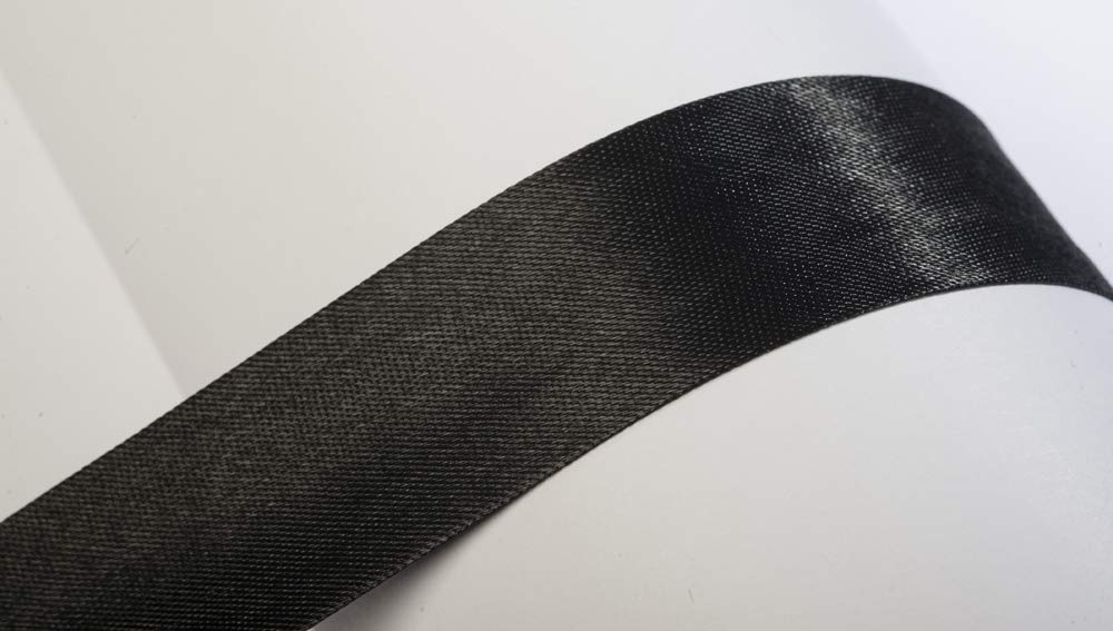 Jajasio Bias Binding 10 m Atlas Satin 19 mm Folded 40 Black Textile Tape in 40 Colours
