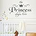 Staron Family The Princess Words Removable Wall Stickers,Easy To Stick + Safe On Painted Walls Home Decor Baby Girls Bedroom Living Room Wall Decals Art Home Sticker Mural (A)