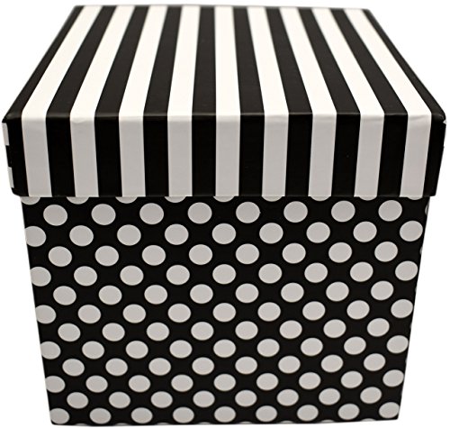 Alef Elegant Decorative Themed Nesting Gift Boxes -3 Boxes- Nesting Boxes Beautifully Themed and Decorated - Perfect for Gifts or Simple Decoration Around the House! (Square Blanc en Noir) - Thumbnail 3