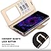 FYY Leather Case with Mirror for Samsung Galaxy S8, Leather Wallet Flip Folio Case with Mirror and Wrist Strap for Samsung Galaxy S8 Black